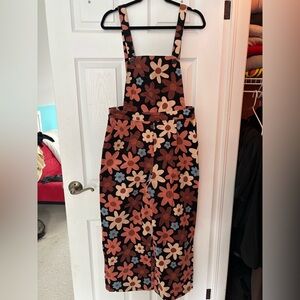 Floral Patterned Women's Overalls